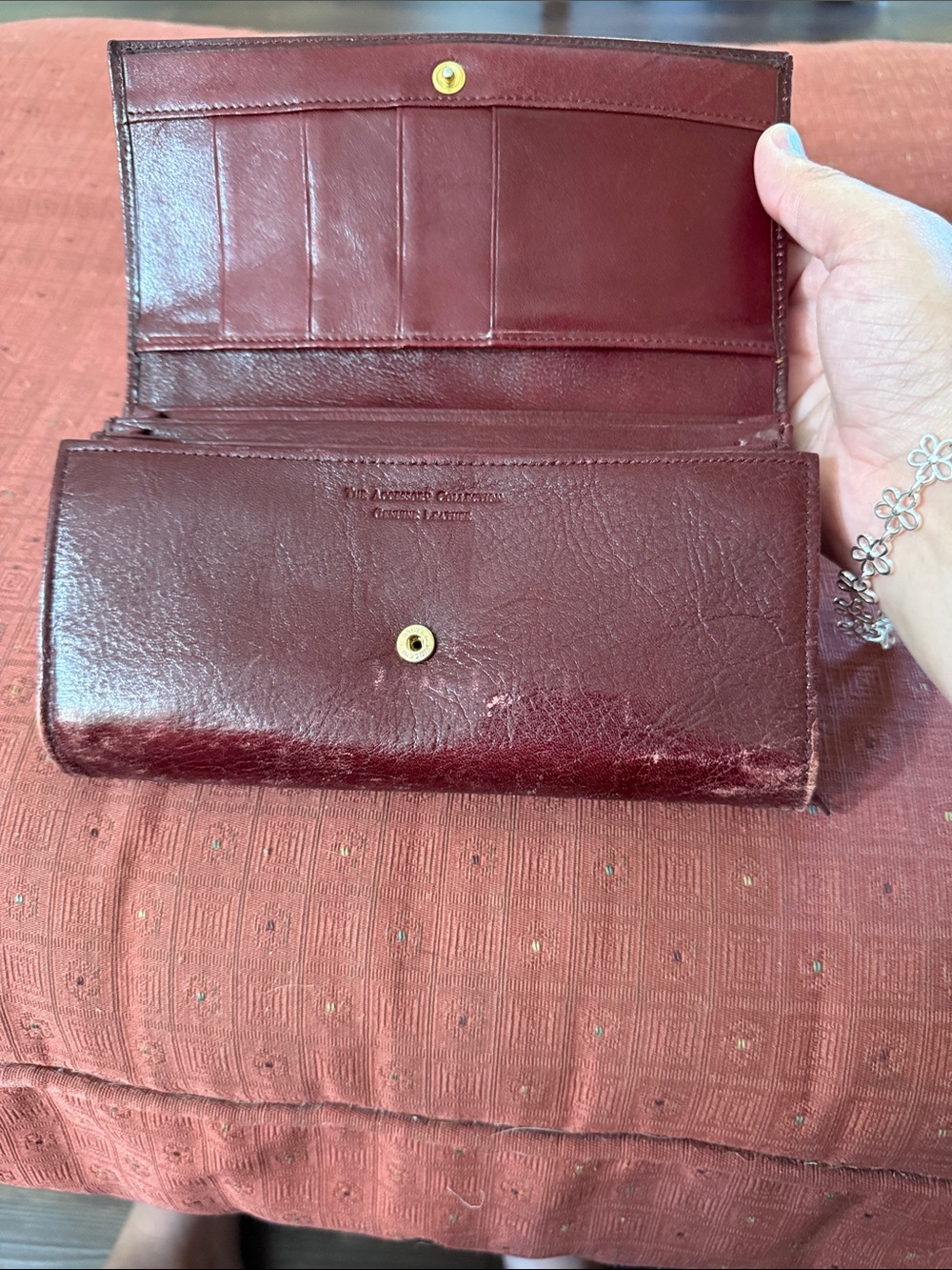 The Accessory Collective Burgundy Leather Wallet Clutch